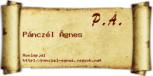 Pánczél Ágnes névjegykártya